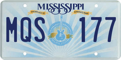 MS license plate MQS177