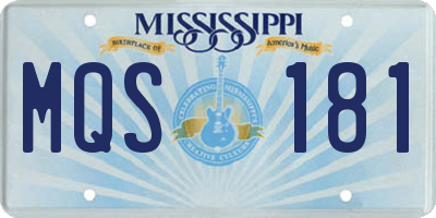 MS license plate MQS181