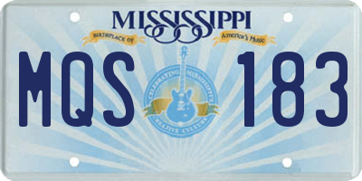 MS license plate MQS183