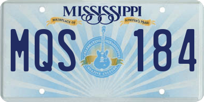 MS license plate MQS184