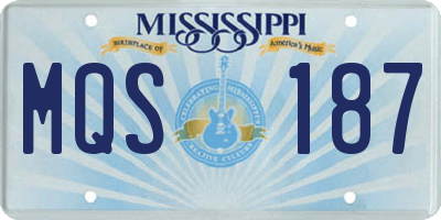 MS license plate MQS187