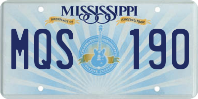 MS license plate MQS190