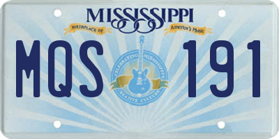 MS license plate MQS191
