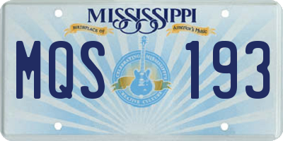 MS license plate MQS193