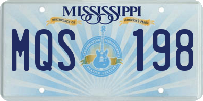 MS license plate MQS198