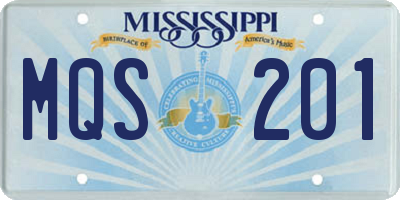 MS license plate MQS201