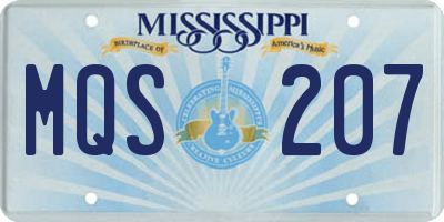 MS license plate MQS207