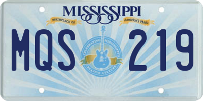 MS license plate MQS219