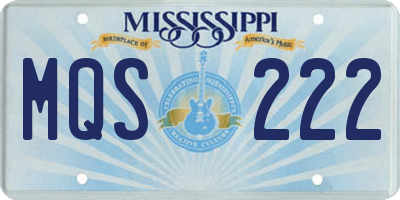 MS license plate MQS222