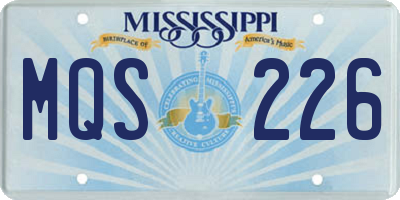 MS license plate MQS226