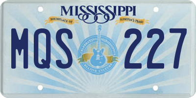 MS license plate MQS227