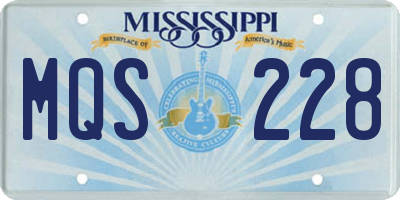MS license plate MQS228