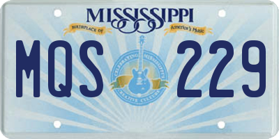 MS license plate MQS229