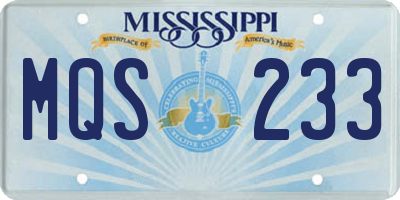 MS license plate MQS233