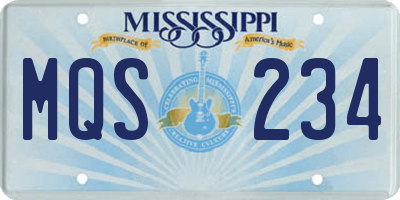 MS license plate MQS234