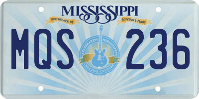 MS license plate MQS236