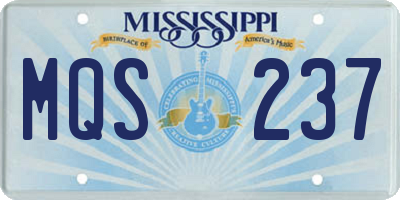 MS license plate MQS237
