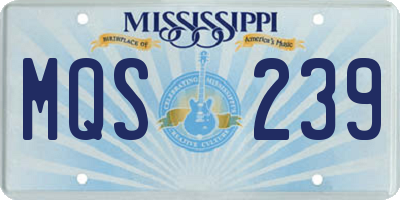 MS license plate MQS239