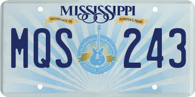MS license plate MQS243