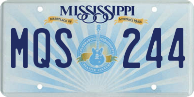 MS license plate MQS244