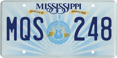 MS license plate MQS248