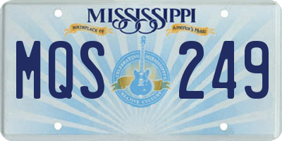 MS license plate MQS249