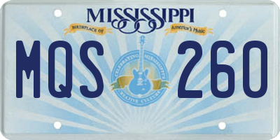 MS license plate MQS260