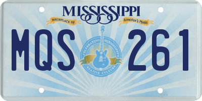 MS license plate MQS261