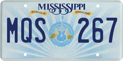 MS license plate MQS267
