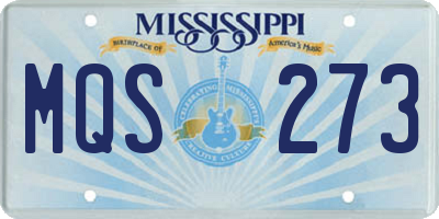 MS license plate MQS273
