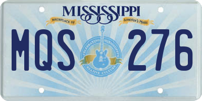 MS license plate MQS276