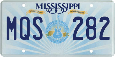 MS license plate MQS282