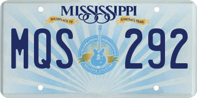 MS license plate MQS292