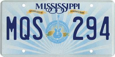 MS license plate MQS294