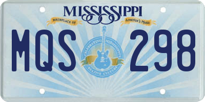 MS license plate MQS298