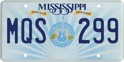MS license plate MQS299