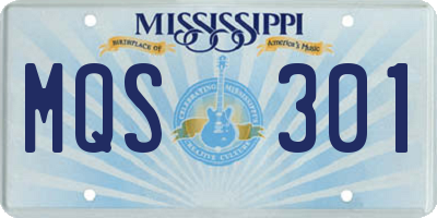 MS license plate MQS301