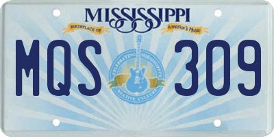 MS license plate MQS309