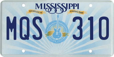 MS license plate MQS310