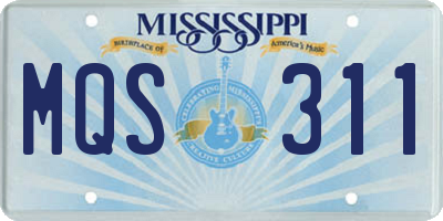 MS license plate MQS311