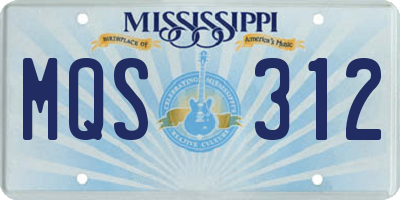 MS license plate MQS312