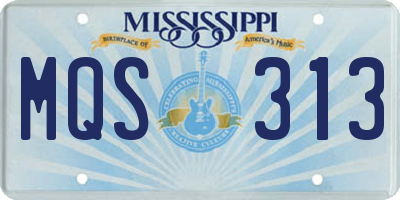 MS license plate MQS313