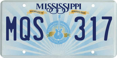 MS license plate MQS317