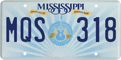MS license plate MQS318
