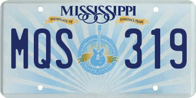 MS license plate MQS319