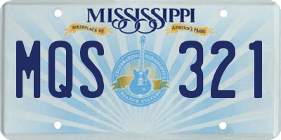 MS license plate MQS321