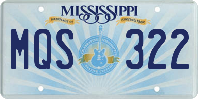 MS license plate MQS322