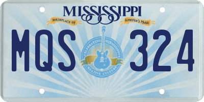 MS license plate MQS324
