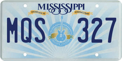 MS license plate MQS327