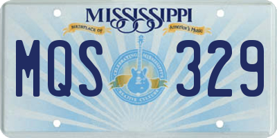 MS license plate MQS329